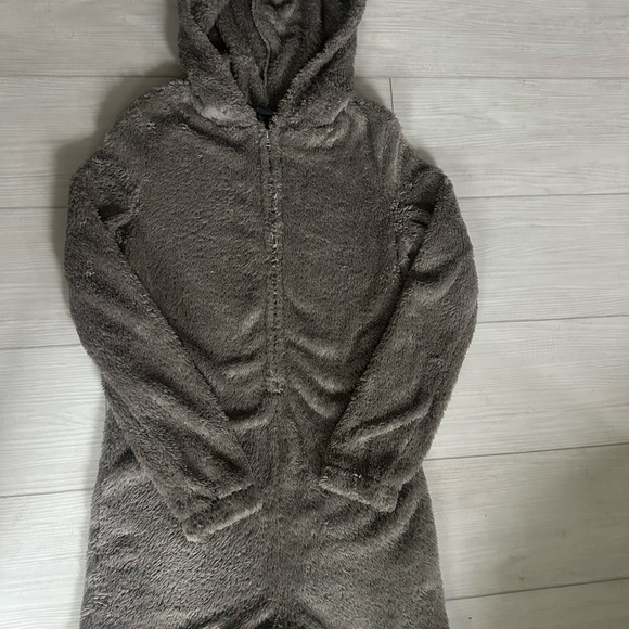 SHEIN Other - SHEIN Cozy Fleece Hooded Onesie in Gray